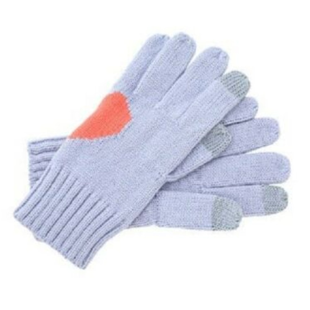 BCBGeneration Texting Knit Winter Gloves Heart Eve
